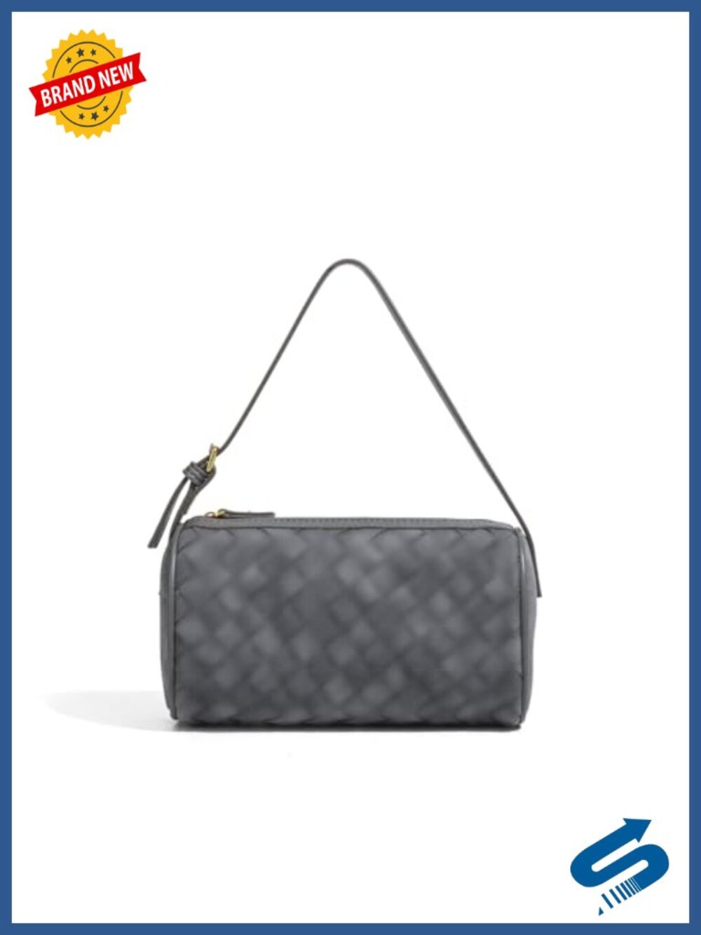 Matte Suede Handwoven Baguette Shoulder Crossbody Bag with Adjustable Strap